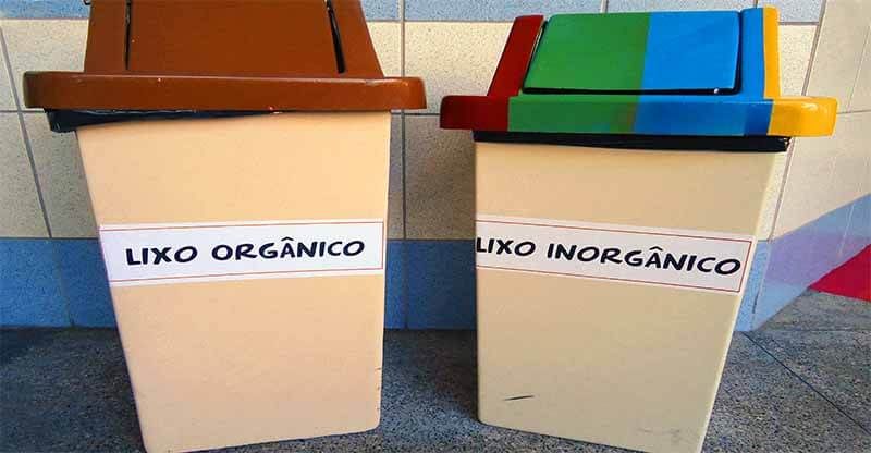 Exemplos de lixo orgânico e inorgânico